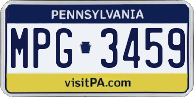 PA license plate MPG3459