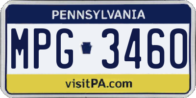 PA license plate MPG3460