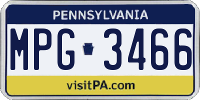 PA license plate MPG3466