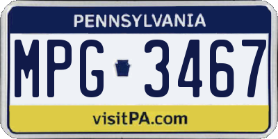PA license plate MPG3467
