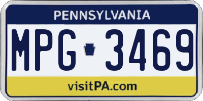 PA license plate MPG3469
