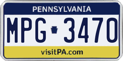 PA license plate MPG3470