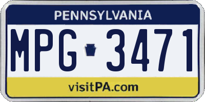 PA license plate MPG3471