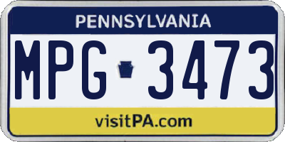 PA license plate MPG3473