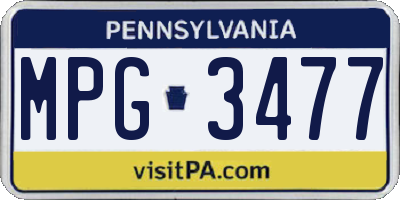 PA license plate MPG3477