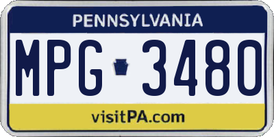 PA license plate MPG3480