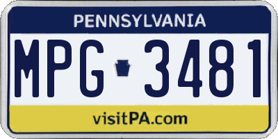 PA license plate MPG3481