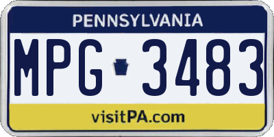 PA license plate MPG3483