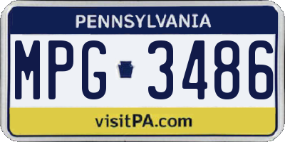 PA license plate MPG3486