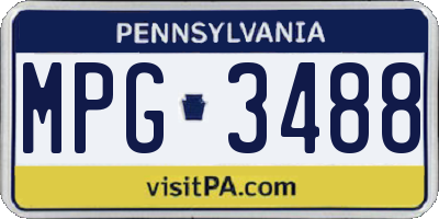 PA license plate MPG3488