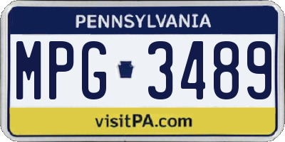 PA license plate MPG3489
