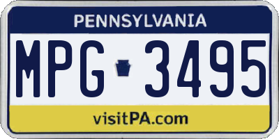 PA license plate MPG3495