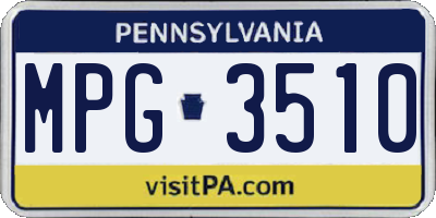 PA license plate MPG3510