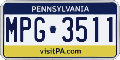 PA license plate MPG3511