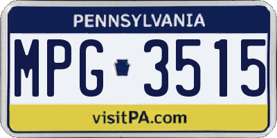 PA license plate MPG3515