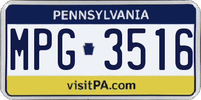 PA license plate MPG3516