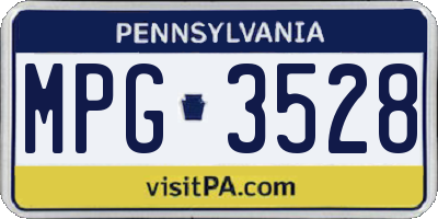 PA license plate MPG3528