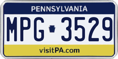PA license plate MPG3529