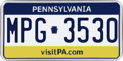 PA license plate MPG3530