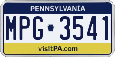 PA license plate MPG3541