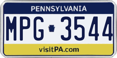PA license plate MPG3544