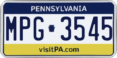 PA license plate MPG3545
