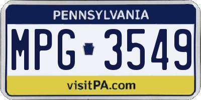 PA license plate MPG3549