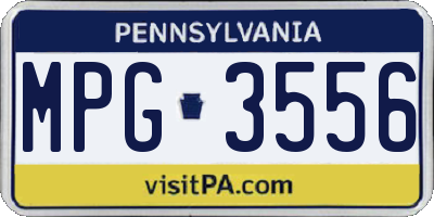 PA license plate MPG3556