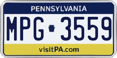 PA license plate MPG3559