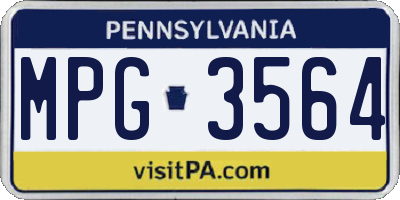 PA license plate MPG3564