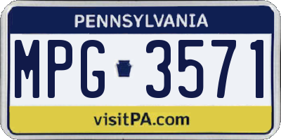 PA license plate MPG3571