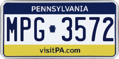 PA license plate MPG3572