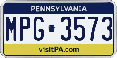 PA license plate MPG3573