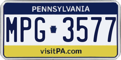 PA license plate MPG3577