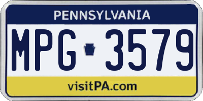 PA license plate MPG3579