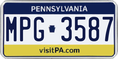 PA license plate MPG3587