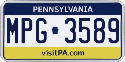PA license plate MPG3589
