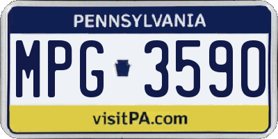 PA license plate MPG3590