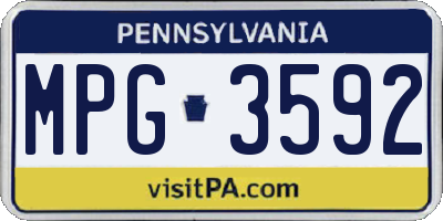 PA license plate MPG3592