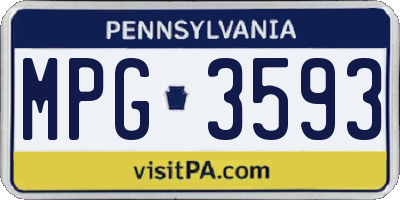 PA license plate MPG3593