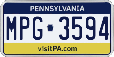 PA license plate MPG3594