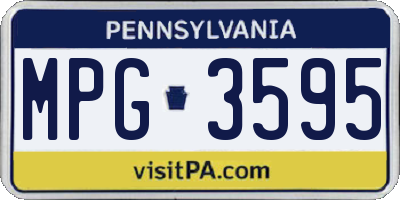 PA license plate MPG3595