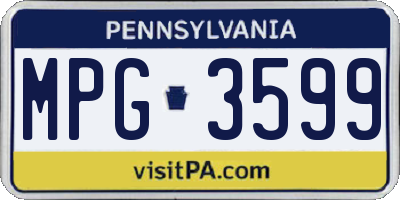 PA license plate MPG3599
