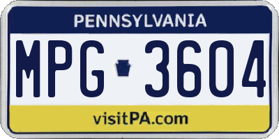 PA license plate MPG3604