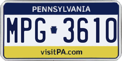 PA license plate MPG3610
