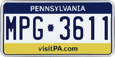 PA license plate MPG3611