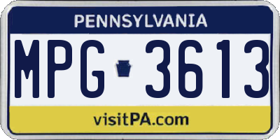 PA license plate MPG3613
