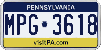 PA license plate MPG3618