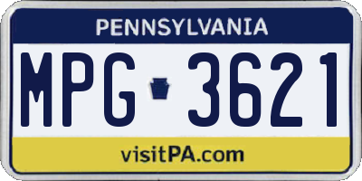 PA license plate MPG3621