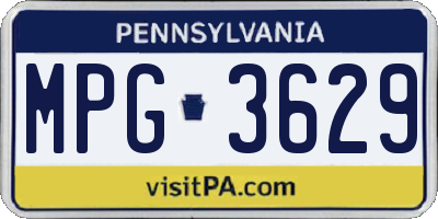 PA license plate MPG3629